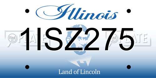 1ISZ275 Illinois License Plate