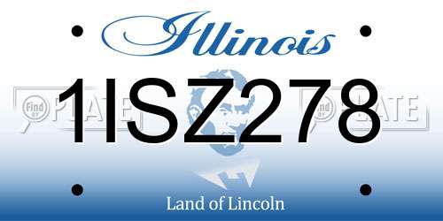 1ISZ278 Illinois License Plate