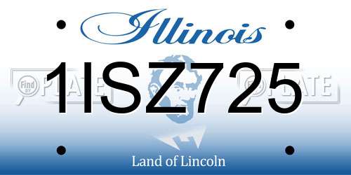 1ISZ725 Illinois License Plate