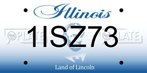 1ISZ73 Illinois License Plate