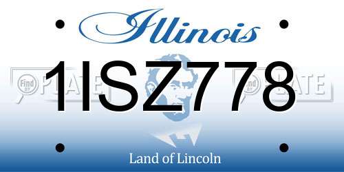1ISZ778 Illinois License Plate
