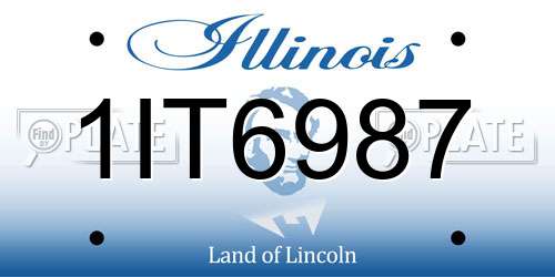 1IT6987 Illinois License Plate
