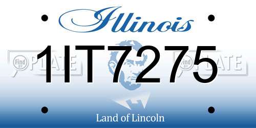 1IT7275 Illinois License Plate