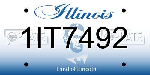 1IT7492 Illinois License Plate