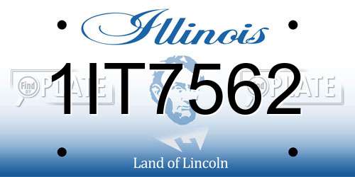 1IT7562 Illinois License Plate
