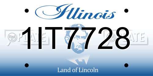 1IT7728 Illinois License Plate