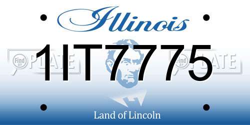 1IT7775 Illinois License Plate
