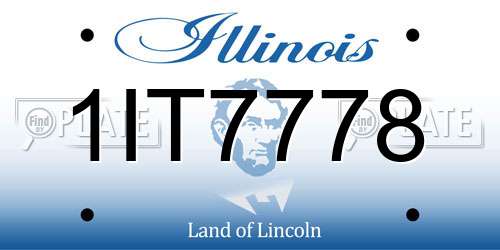 1IT7778 Illinois License Plate