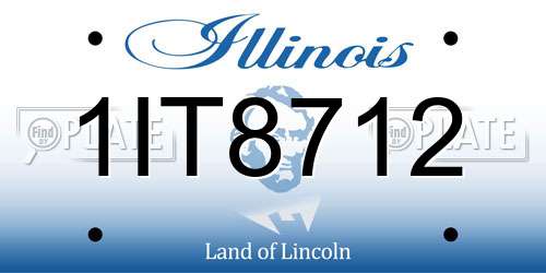 1IT8712 Illinois License Plate