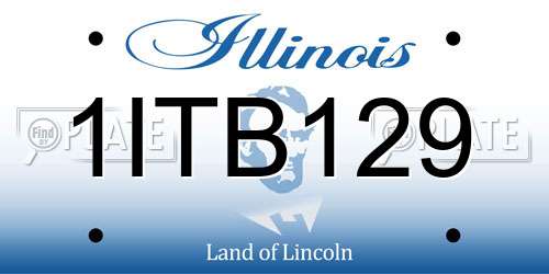 1ITB129 Illinois License Plate