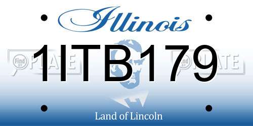 1ITB179 Illinois License Plate