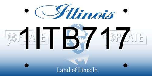 1ITB717 Illinois License Plate