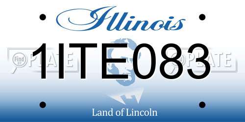 1ITE083 Illinois License Plate
