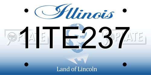 1ITE237 Illinois License Plate