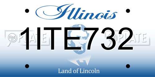 1ITE732 Illinois License Plate