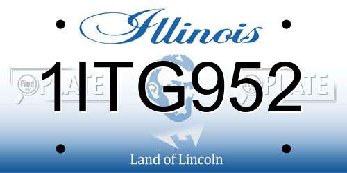 1ITG952 Illinois License Plate