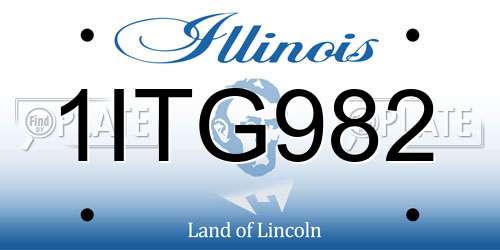 1ITG982 Illinois License Plate