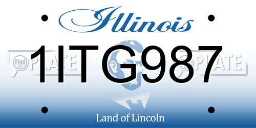 1ITG987 Illinois License Plate