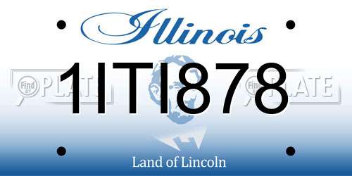 1ITI878 Illinois License Plate