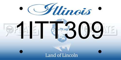 1ITT309 Illinois License Plate
