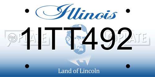 1ITT492 Illinois License Plate
