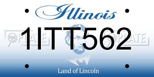 1ITT562 Illinois License Plate