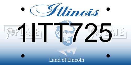 1ITT725 Illinois License Plate