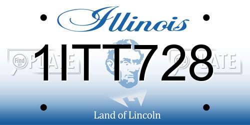 1ITT728 Illinois License Plate
