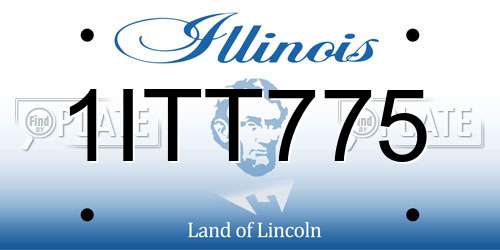 1ITT775 Illinois License Plate