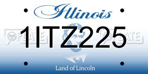 1ITZ225 Illinois License Plate