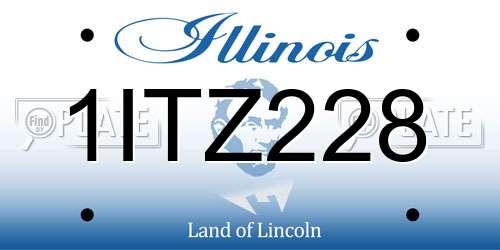 1ITZ228 Illinois License Plate