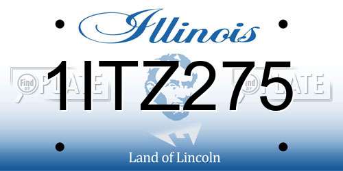 1ITZ275 Illinois License Plate