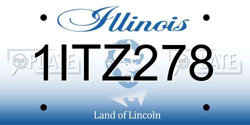 1ITZ278 Illinois License Plate