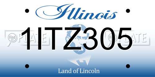 1ITZ305 Illinois License Plate