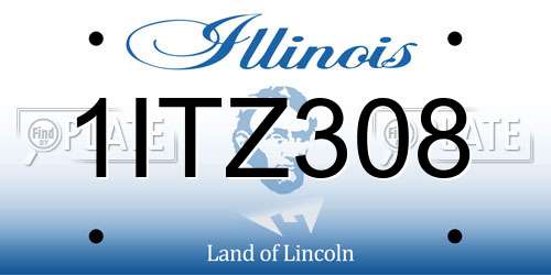 1ITZ308 Illinois License Plate
