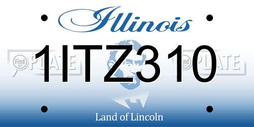 1ITZ310 Illinois License Plate
