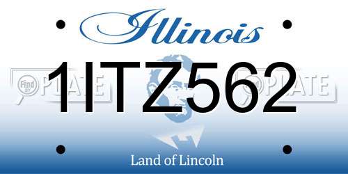 1ITZ562 Illinois License Plate