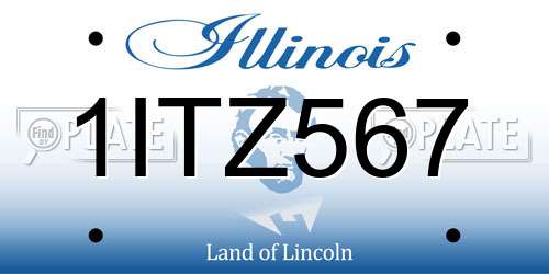 1ITZ567 Illinois License Plate