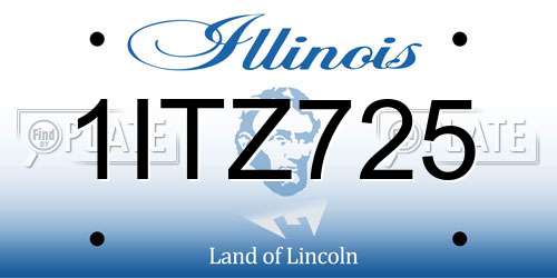 1ITZ725 Illinois License Plate