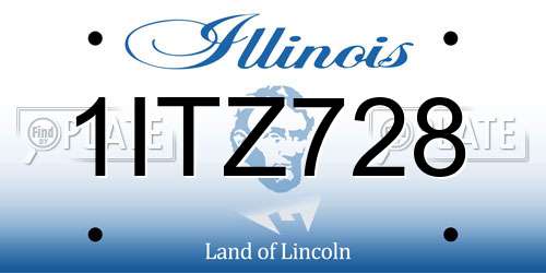 1ITZ728 Illinois License Plate