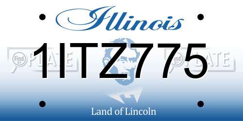 1ITZ775 Illinois License Plate
