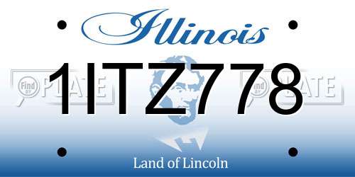 1ITZ778 Illinois License Plate