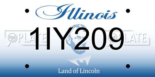 1IY209 Illinois License Plate