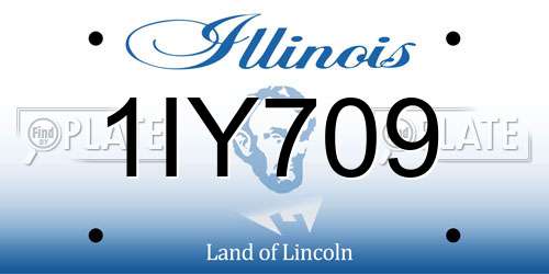1IY709 Illinois License Plate