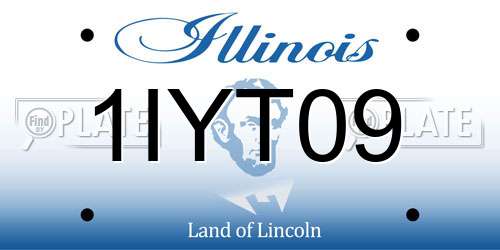 1IYT09 Illinois License Plate
