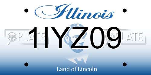 1IYZ09 Illinois License Plate