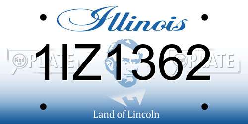 1IZ1362 Illinois License Plate