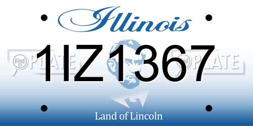 1IZ1367 Illinois License Plate