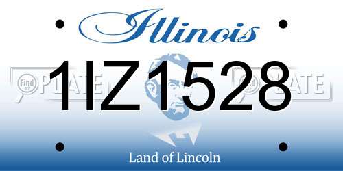 1IZ1528 Illinois License Plate