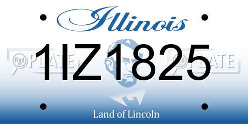 1IZ1825 Illinois License Plate